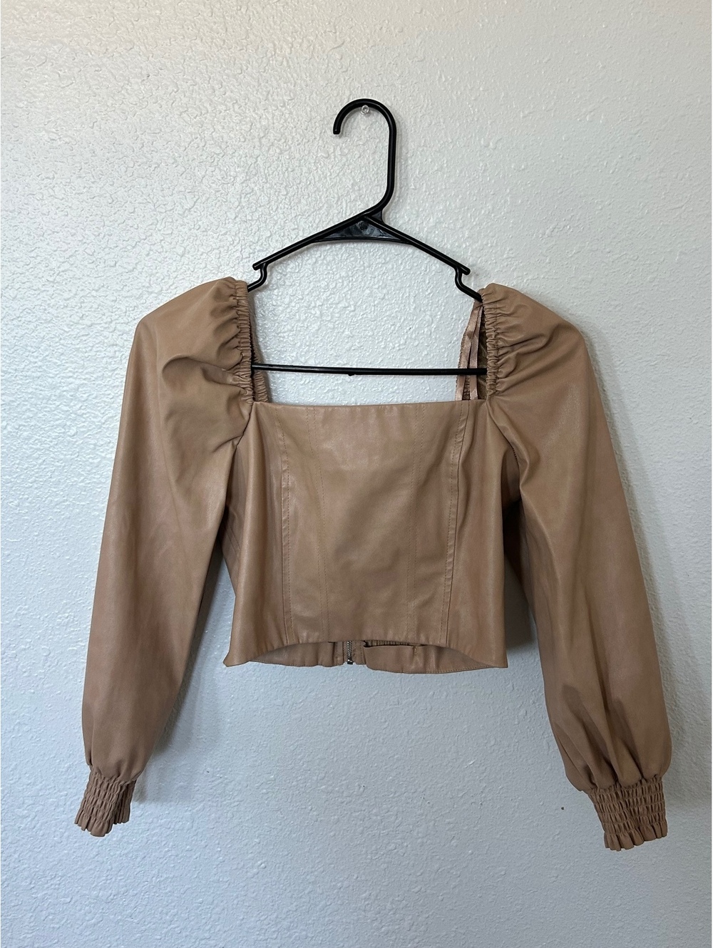 For All Womankind Tan Faux Leather Corset Top Size S